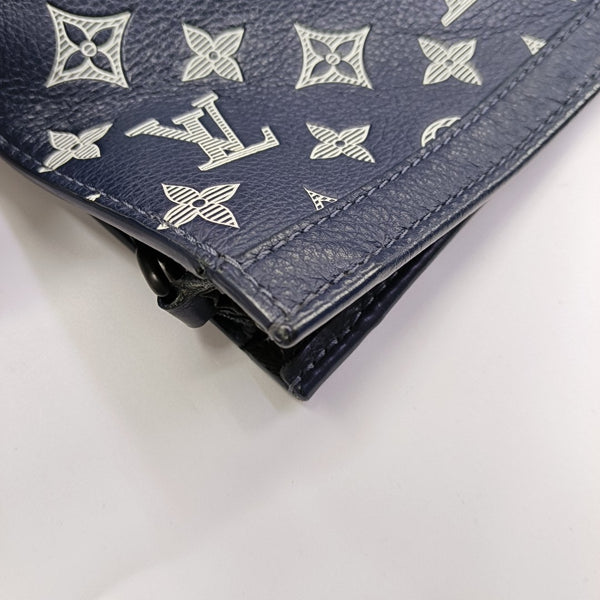 GASTON Monogram Calfskin Blue