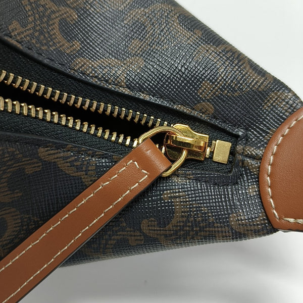 Coated Canvas Shoulder Bag Brown
