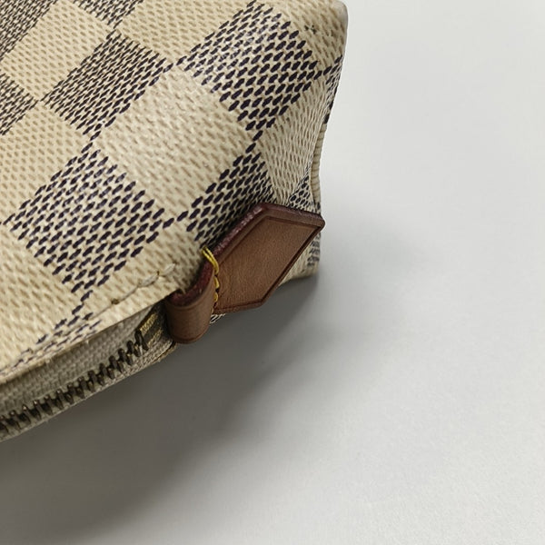 COSMETIC PM Damier Azur Coated Canvas White