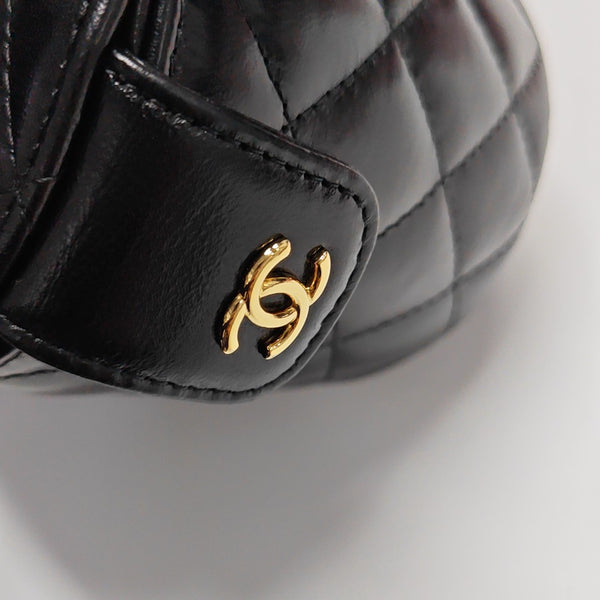 Quilted Calfskin Top Handle Bag Black