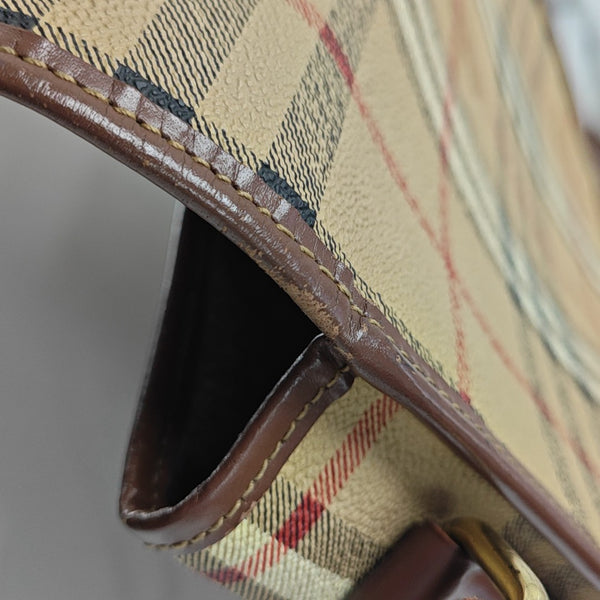 Coated Canvas Shoulder Bag Beige