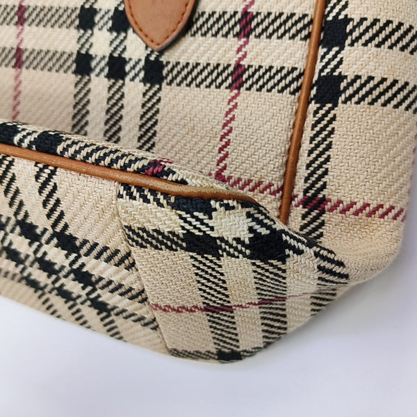 Fabric Top Handle Bag Brown