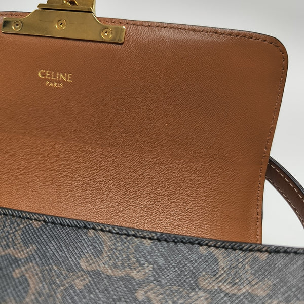 TRIOMPHE Small Coated Canvas Brown