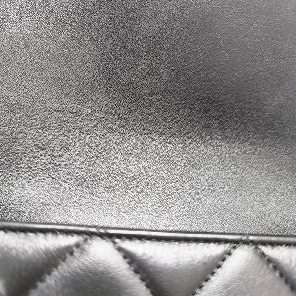Quilted Lambskin Shoulder Bag Black