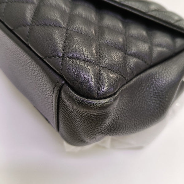 Chevron Lambskin Shoulder Bag Black