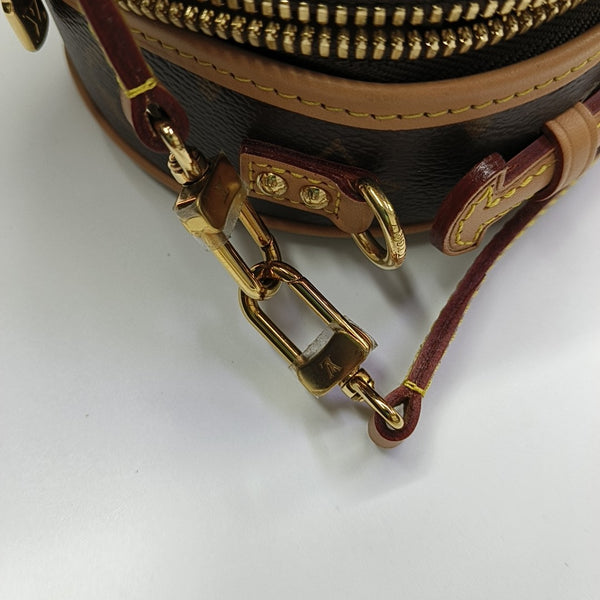 BOITE CHAPEAU Mini Monogram Coated Canvas Brown
