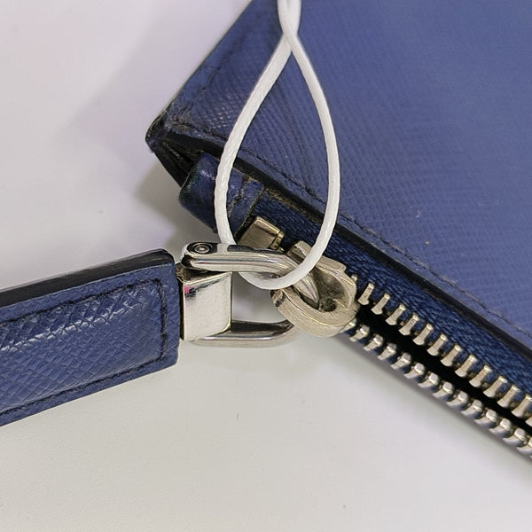 Saffiano Calfskin Clutch Blue