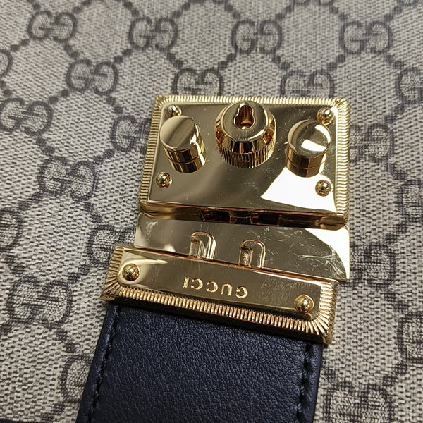 Padlock Medium Monogram Coated Canvas Beige