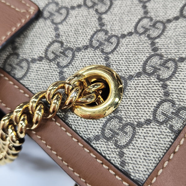 Padlock Small Monogram Coated Canvas Beige