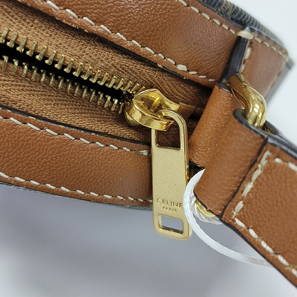 Coated Canvas Crossbody Bag Brown