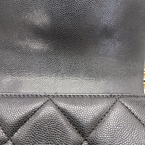 CLASSIC FLAP Mini Quilted Grained Calfskin Black