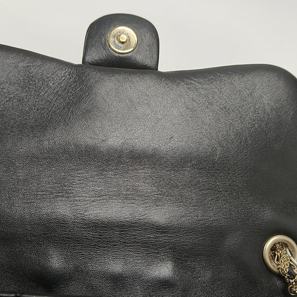 Quilted Lambskin Top Handle Bag Black