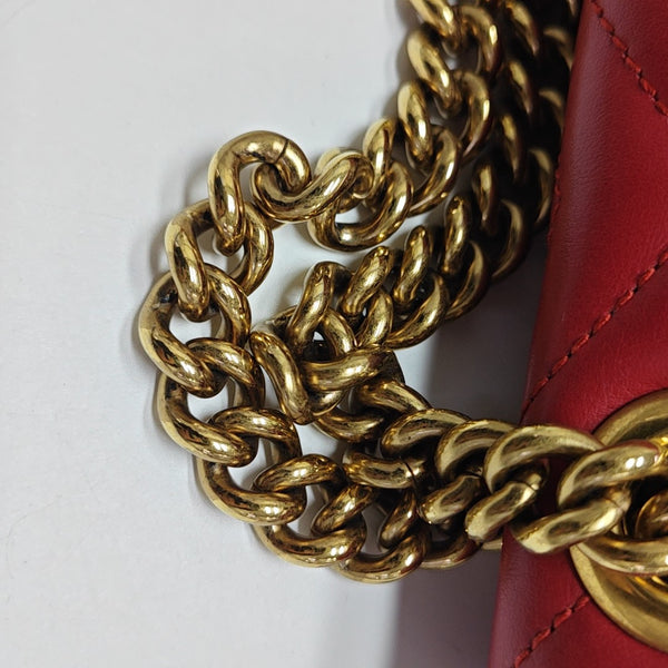 GG Marmont Medium Quilted Calfskin Red