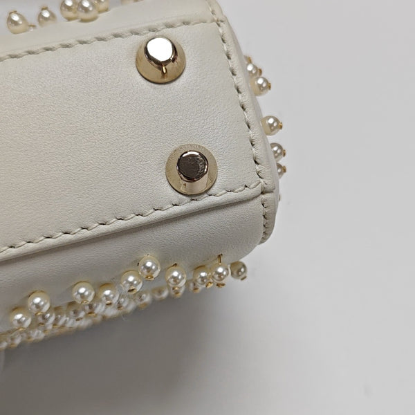 Lady Dior Super Mini Cannage Lambskin White