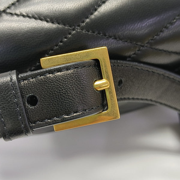 Quilted Lambskin Shoulder Bag Black