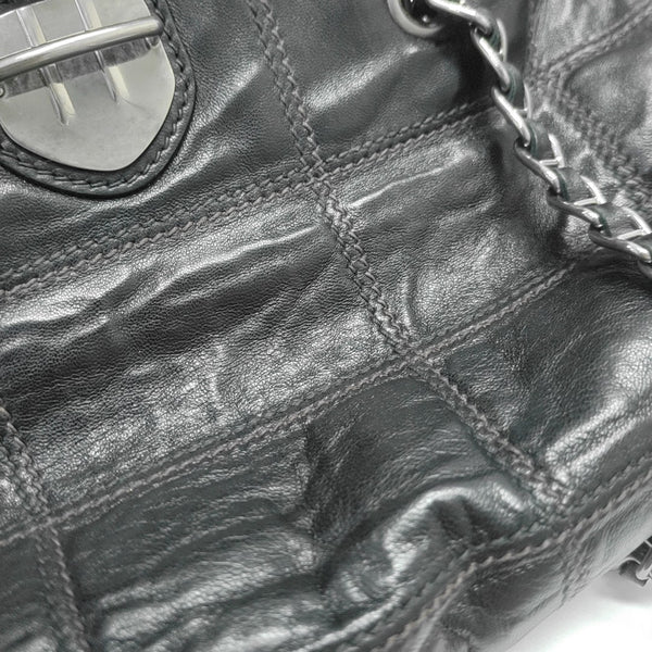 Quilted Lambskin Shoulder Bag Black