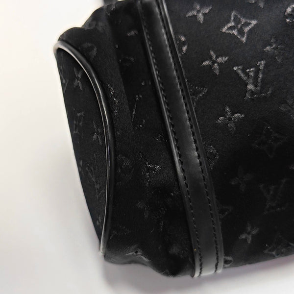 Authenticated pre-owned PAPILLON 19 Monogram Silk Satin Black - Top Handle Bag at Looply