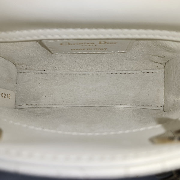 Lady Dior Super Mini Quilted Lambskin White