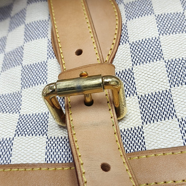 HAMPSTEAD MM Damier Azur Coated Canvas White