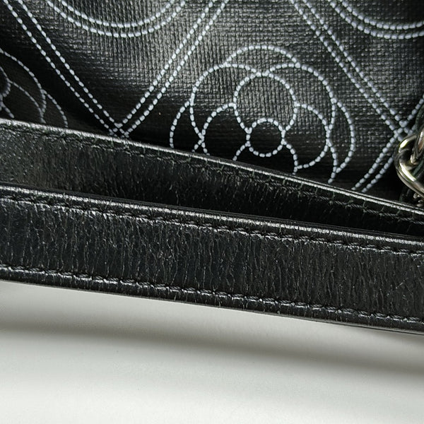 Quilted Coated Canvas Top Handle Bag Black