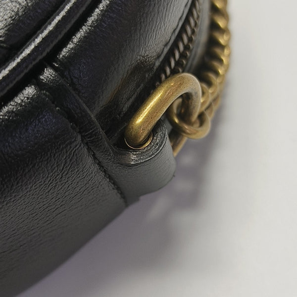 GG Marmont Mini Quilted Calfskin Black