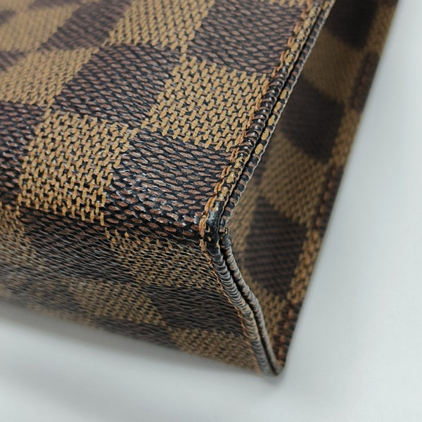 TOILET POCKET 26 Damier Ebene Coated Canvas Brown