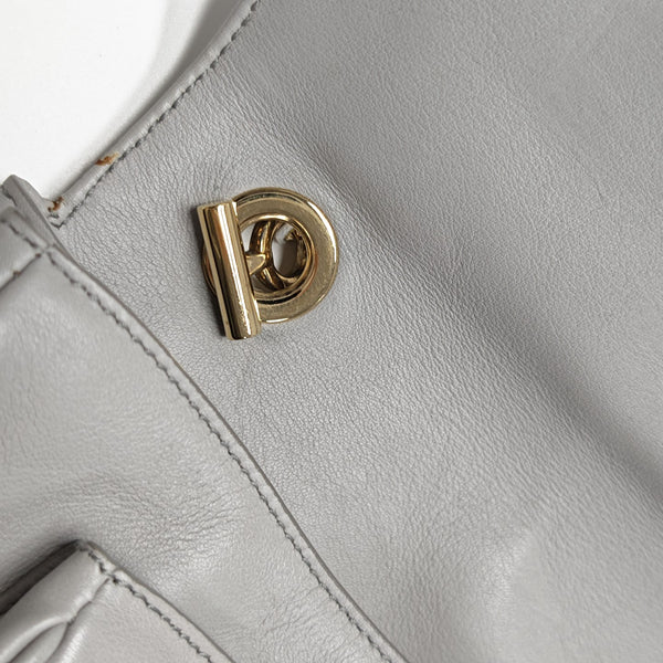 Calfskin Shoulder Bag Gray
