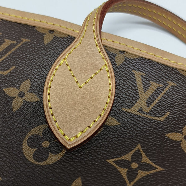 NEVERFULL MM Monogram Coated Canvas Brown