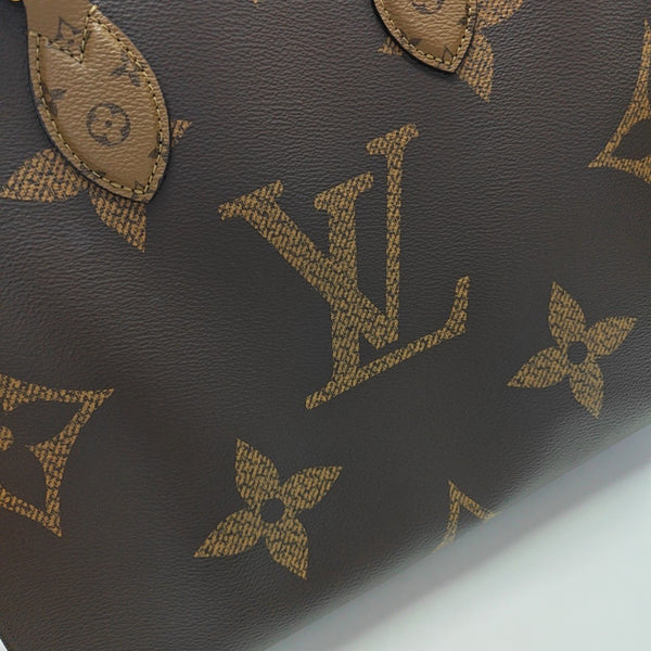 Authenticated pre-owned ONTHEGO MM Monogram Coated Canvas Brown - Tote Bag at Looply