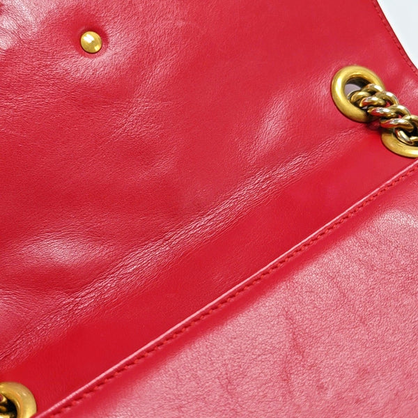 GG Marmont Medium Quilted Calfskin Red