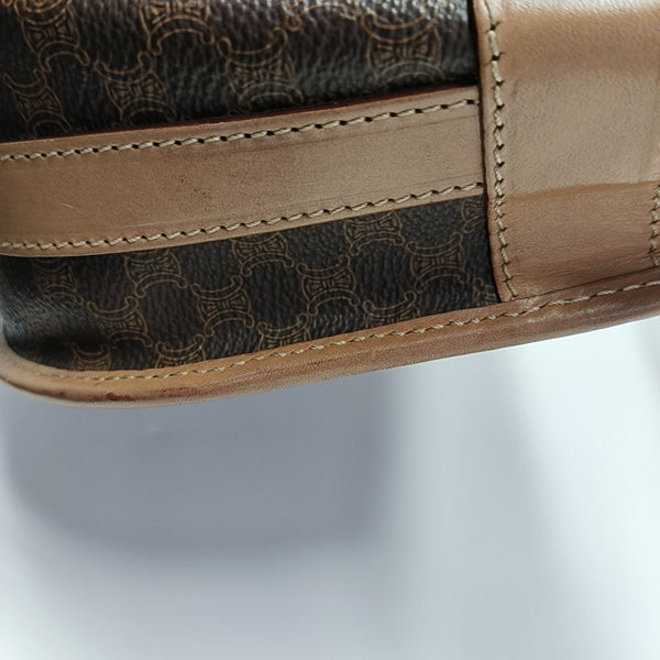 Coated Canvas Shoulder Bag Brown