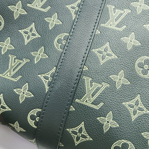 KEEPALL 50 Monogram Calfskin Green