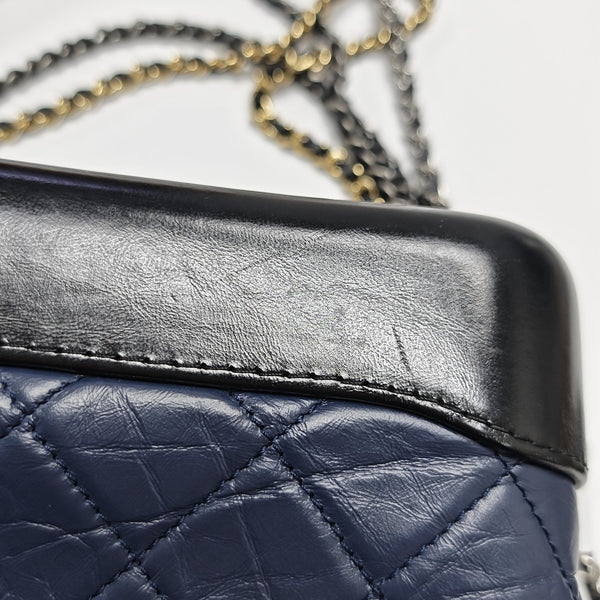 GABRIELLE Small Quilted Calfskin Blue