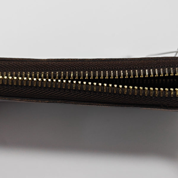 ZIPPY Damier Ebene Coated Canvas Brown Wallet