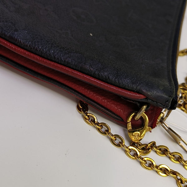 DOUBLE ZIP Monogram Calfskin Blue