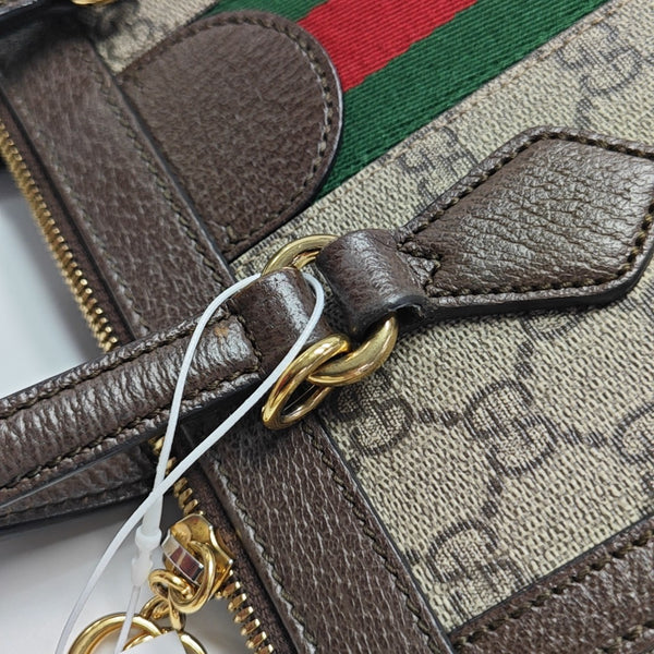 Ophidia Small Monogram Coated Canvas Beige