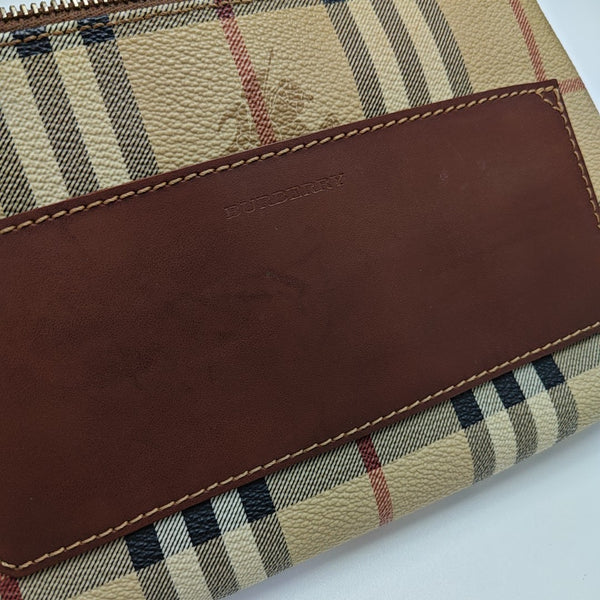 Coated Canvas Top Handle Bag Brown