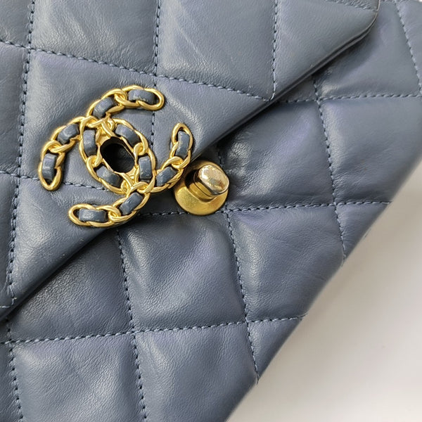 Quilted Calfskin Blue