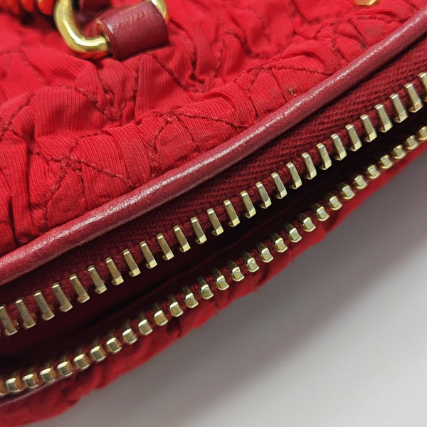 Quilted Canvas Tote Bag Red
