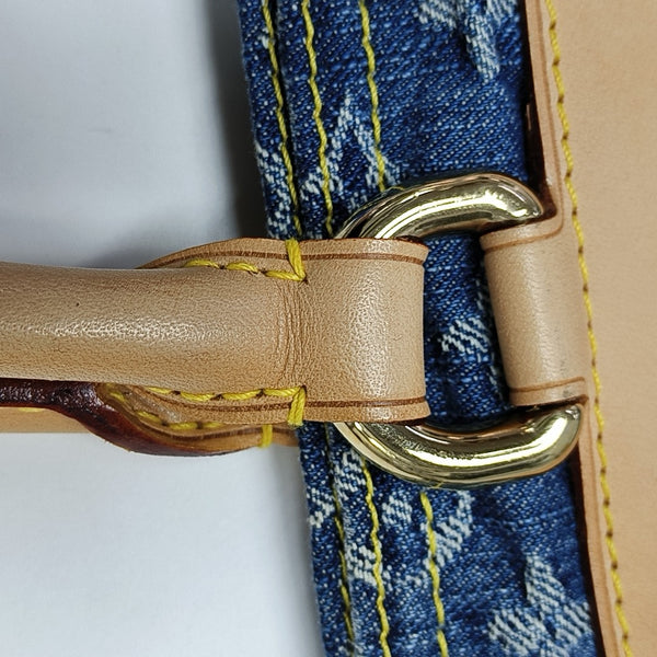 Monogram Denim Tote Bag Blue