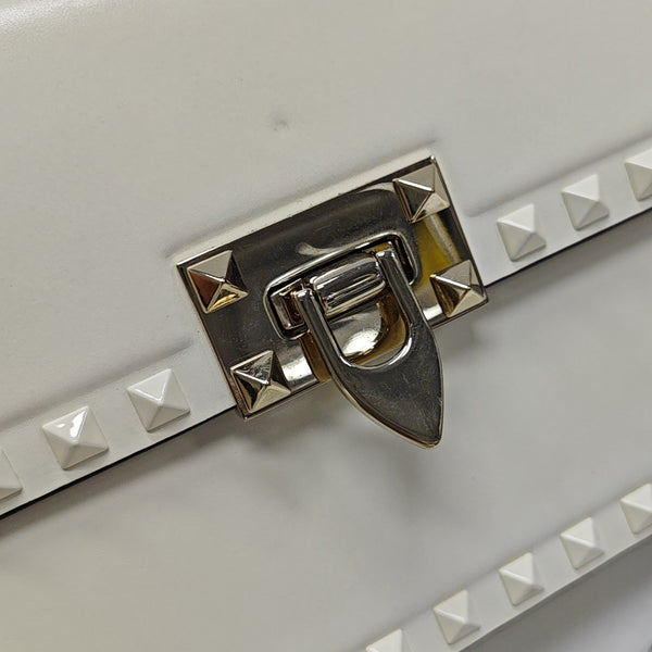 Rockstud Calfskin White