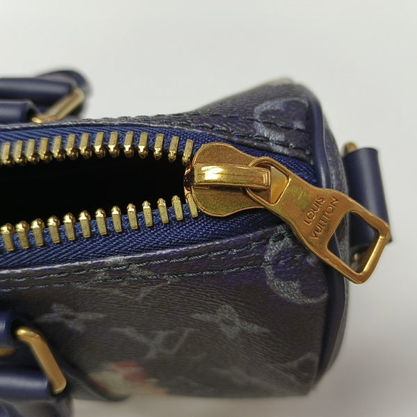 KEEPALL Monogram Coated Canvas Blue
