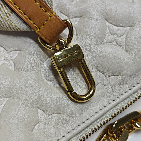 COUSSIN PM Monogram Calfskin White