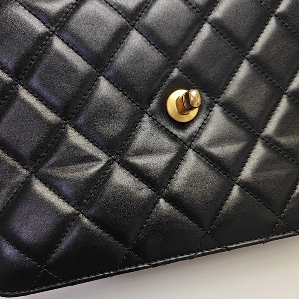 Quilted Calfskin Shoulder Bag Small Black