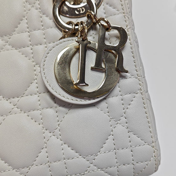 Lady Dior Mini Cannage Lambskin White