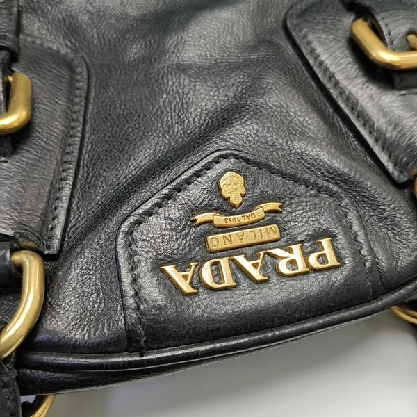 Leather Shoulder Bag Black