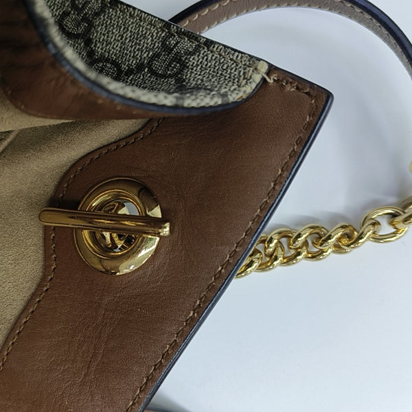 Padlock Small Monogram Coated Canvas Beige