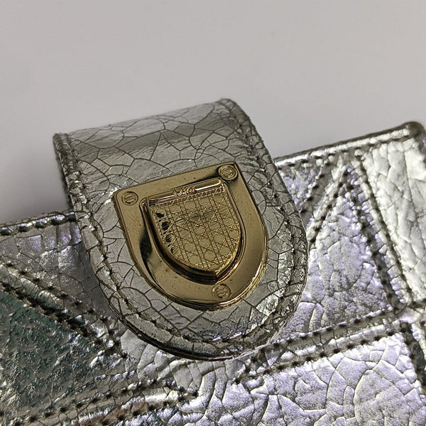 Diorama Cannage Calfskin Silver Wallet