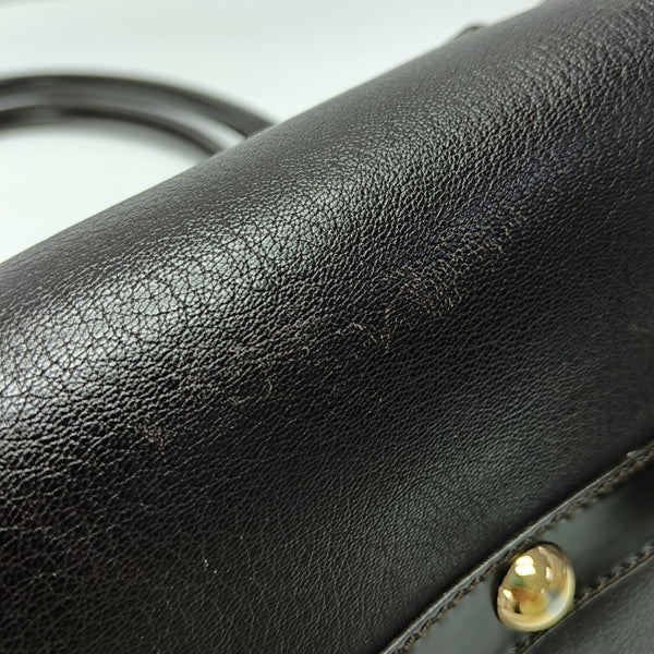 Leather Top Handle Bag Red