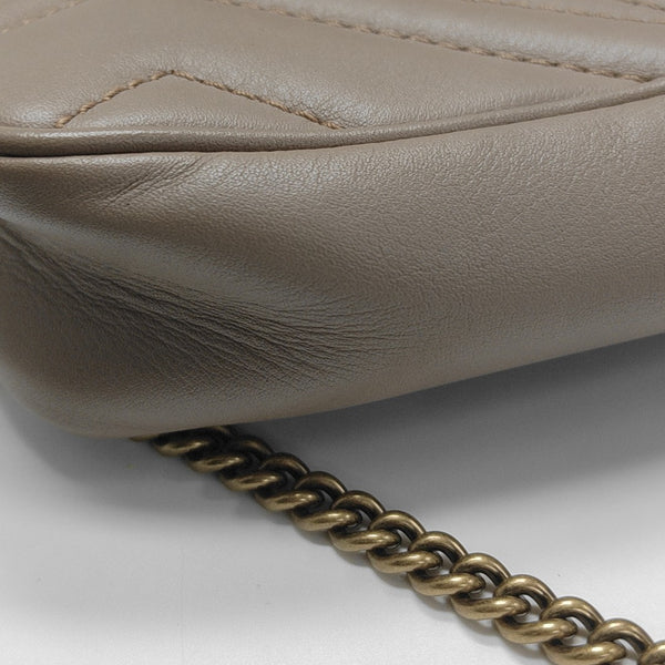 GG Marmont Mini Quilted Calfskin Beige